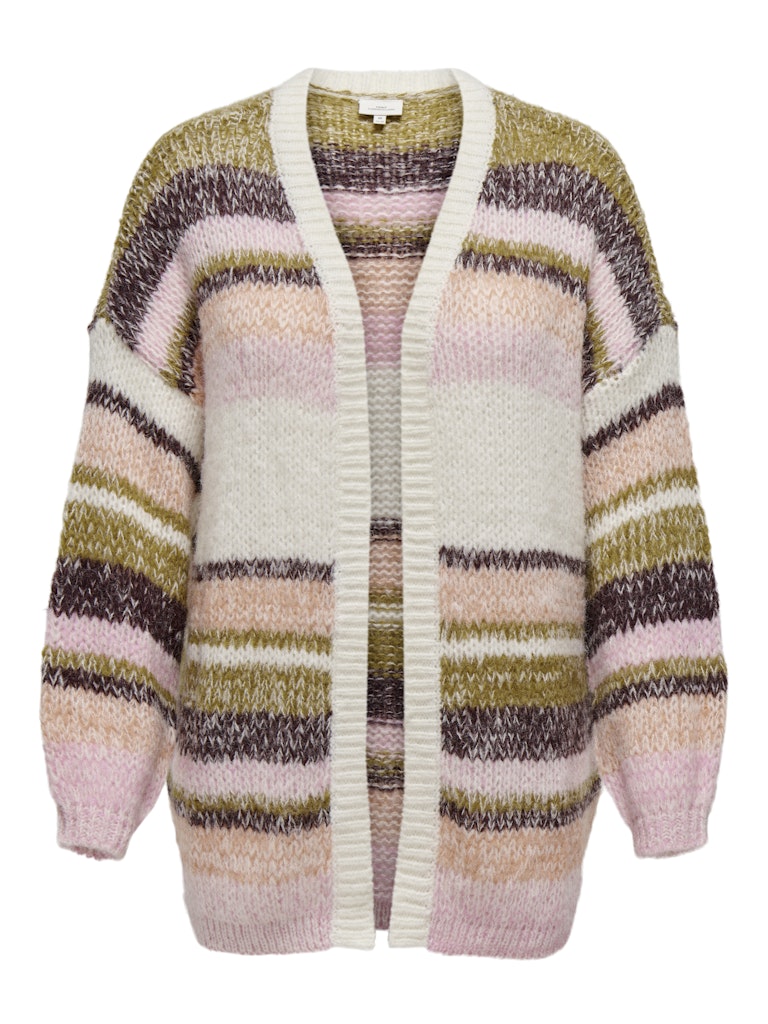 CARALYSSA L/S LIFE STRIPE CARDIGAN KNIT