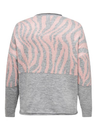 CARJADE ZEBRA L/S O-NECK KNIT NOOS