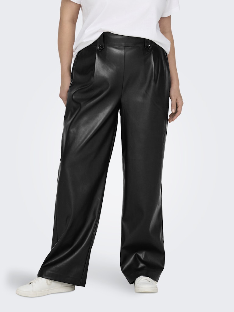 CARBINA FAUX LEATHER WIDE PANT