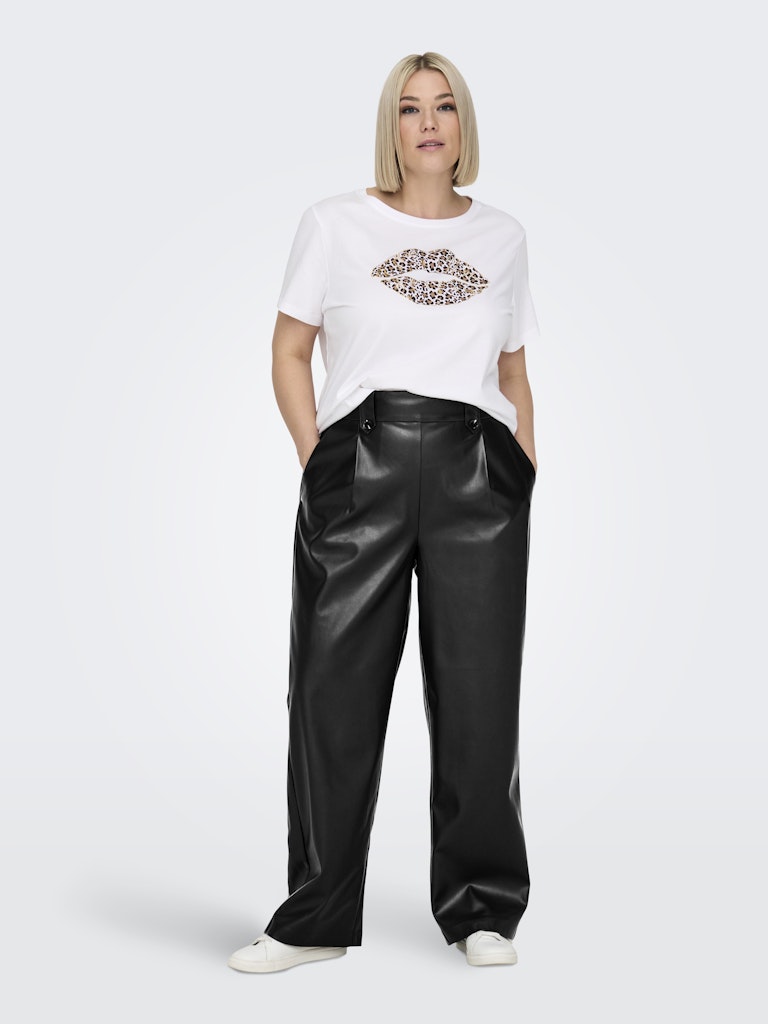 CARBINA FAUX LEATHER WIDE PANT