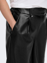 CARBINA FAUX LEATHER WIDE PANT