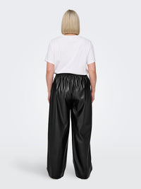 CARBINA FAUX LEATHER WIDE PANT