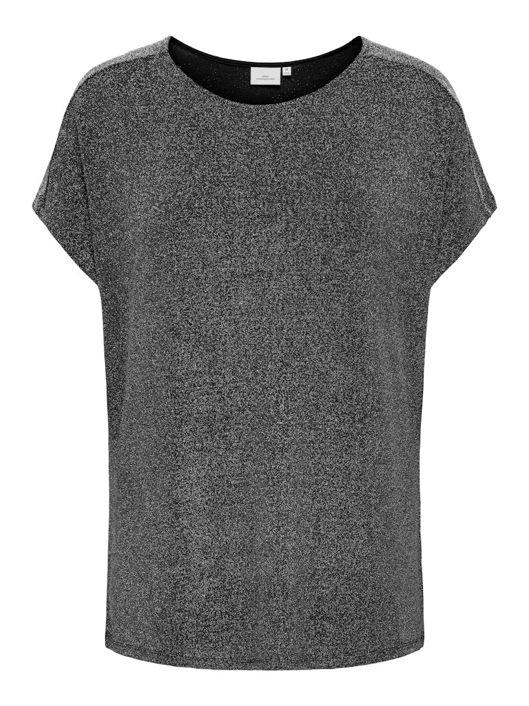 CARQUEEN S/S GLITTER O-NECK TOP