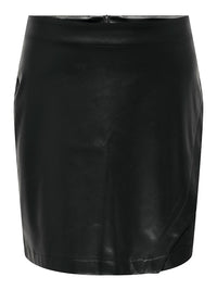 CARZETA HW FAUX LEA SKIRT