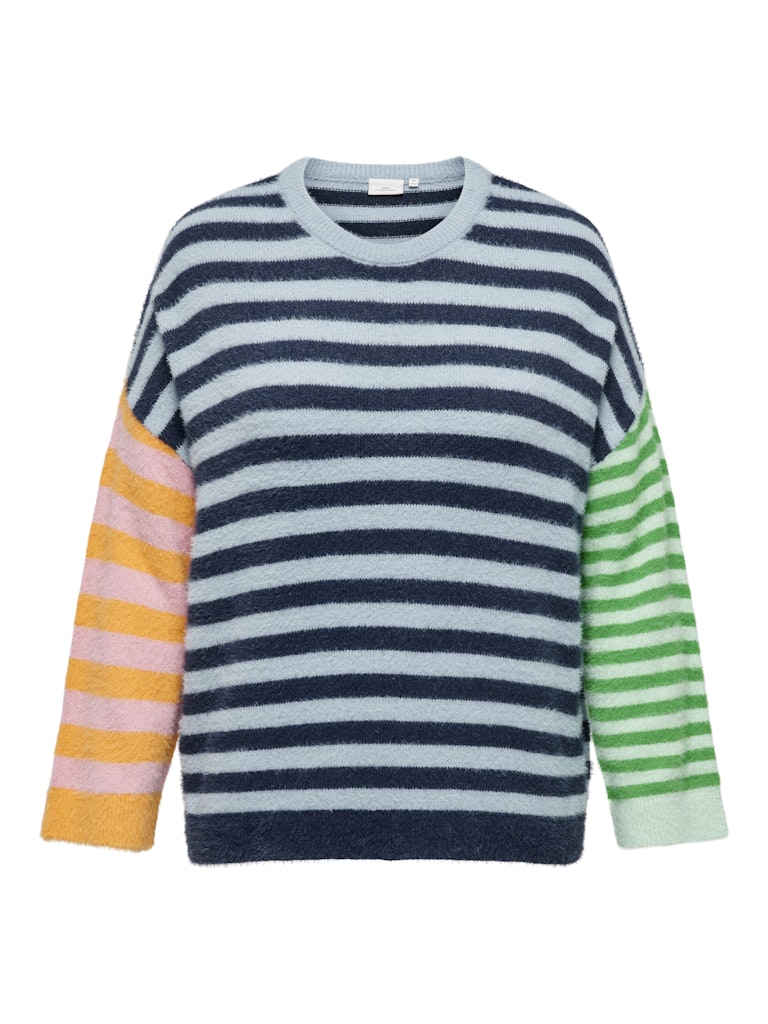 CARCHRISTY LS BLOCK STRIPE O-NECK KNIT