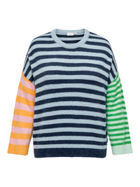 CARCHRISTY LS BLOCK STRIPE O-NECK KNIT