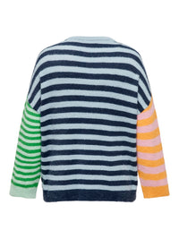 CARCHRISTY LS BLOCK STRIPE O-NECK KNIT