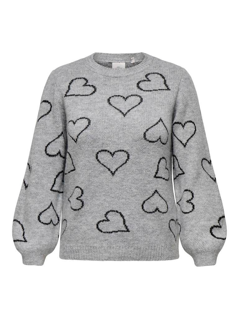 CARHAPPIE LS HEART O-NECK KNIT