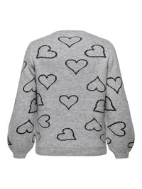 CARHAPPIE LS HEART O-NECK KNIT