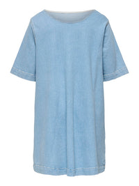 CARTINE MIDI SS A-SHAPE DENIM DRESS