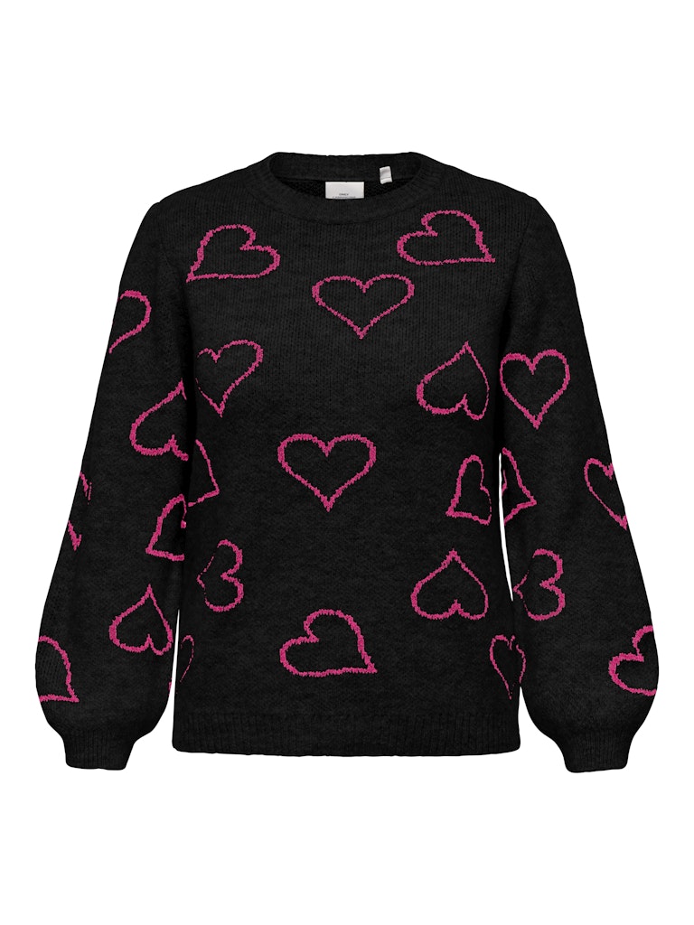 CARHAPPIE LS HEART O-NECK KNIT