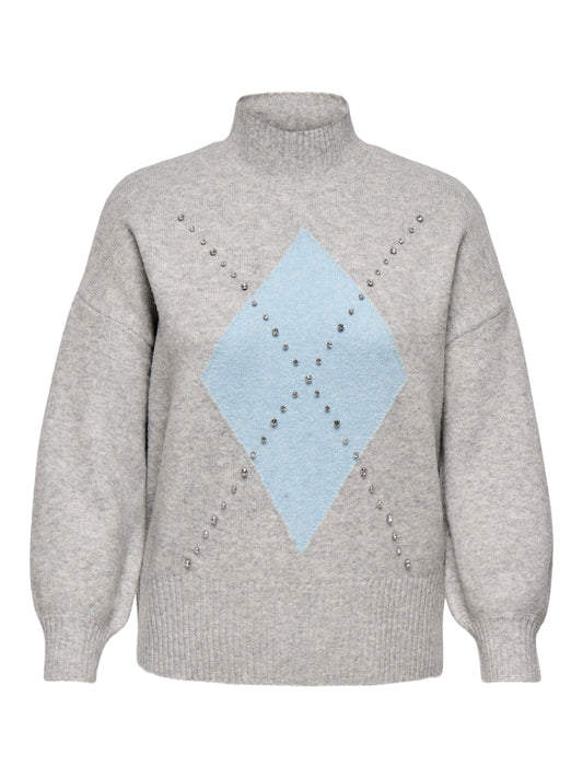 CARWAKEFIELD - Strikbluse med Rhinsten