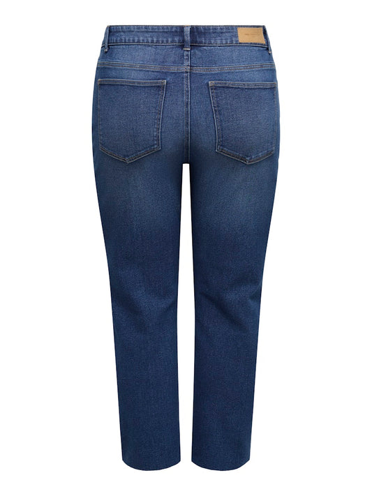 CARELLIE - Blå Mom Ankel Jeans