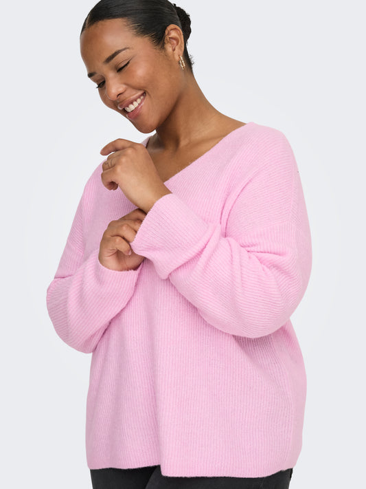 CARCAMILLA - V-NECK L/S PULLOVER KNIT - NOOS