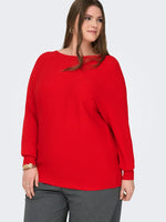 CARNEW ADALINE - Red & Indigo Strikbluse