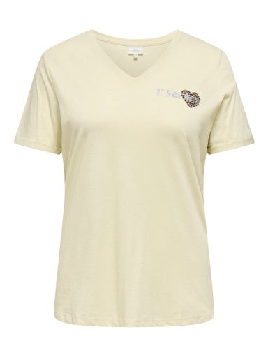 CarBea - T-shirt med V-hals - Off White