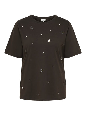 CarRyder - T-shirt med Perler og Rhinsten