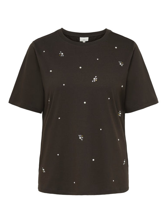 CarRyder - T-shirt med Perler og Rhinsten