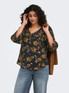 CarCamille - 3/4 Blomstret Bluse AOP