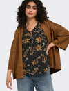 CarCamille - 3/4 Blomstret Bluse AOP