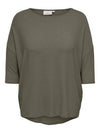 CarLamour - 3/4 Top med Broderet Smiley