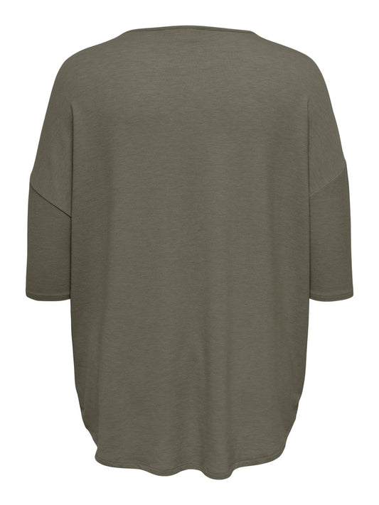 CarLamour - 3/4 Top med Broderet Smiley