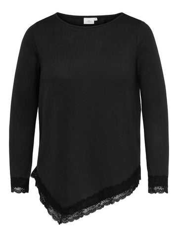 CarAlba - Asymmetrisk Blondebluse - Sort