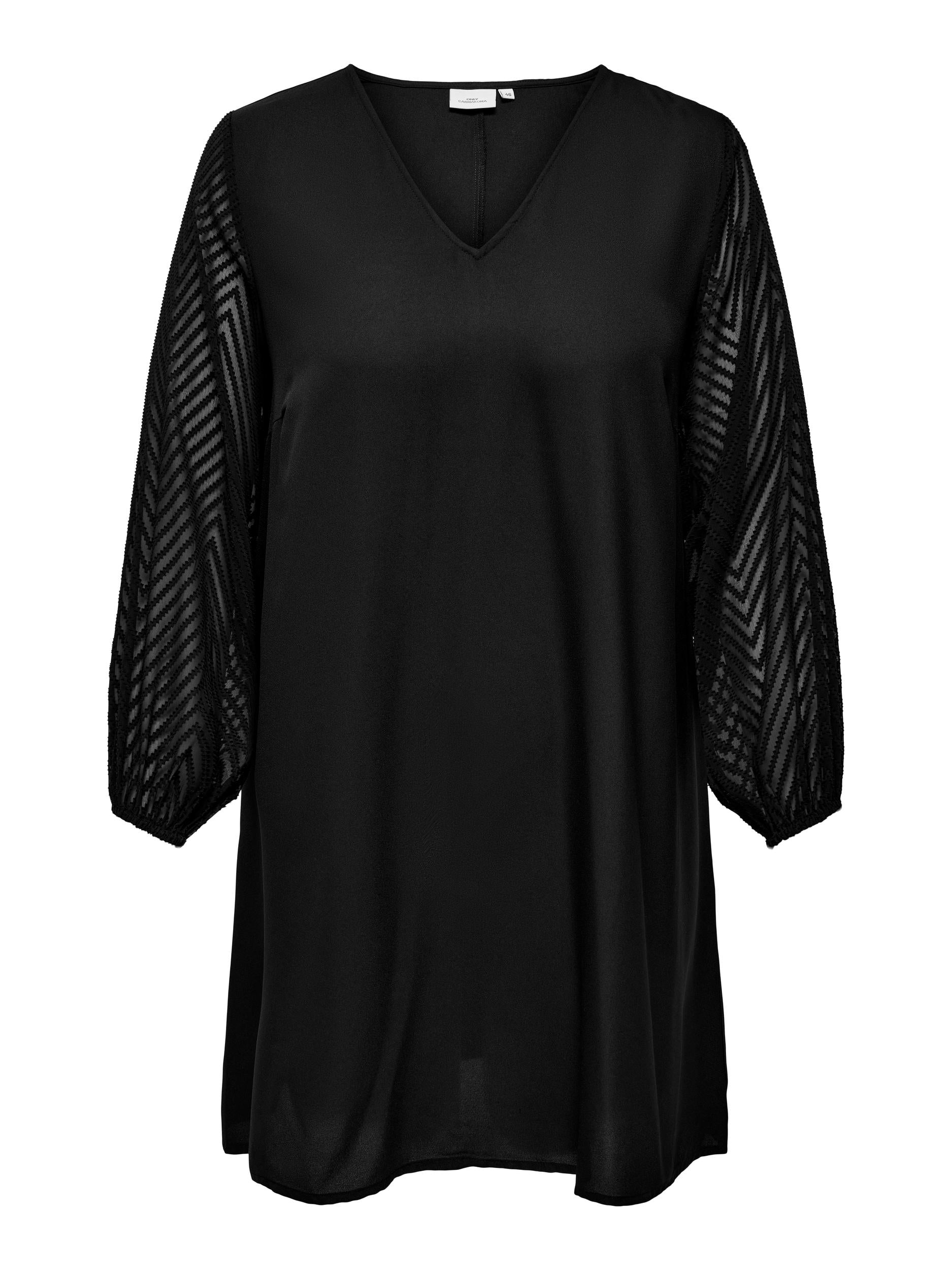 CARSUSSI LS V-NECK KNEE DRESS WVN