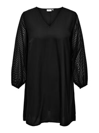 CARSUSSI LS V-NECK KNEE DRESS WVN