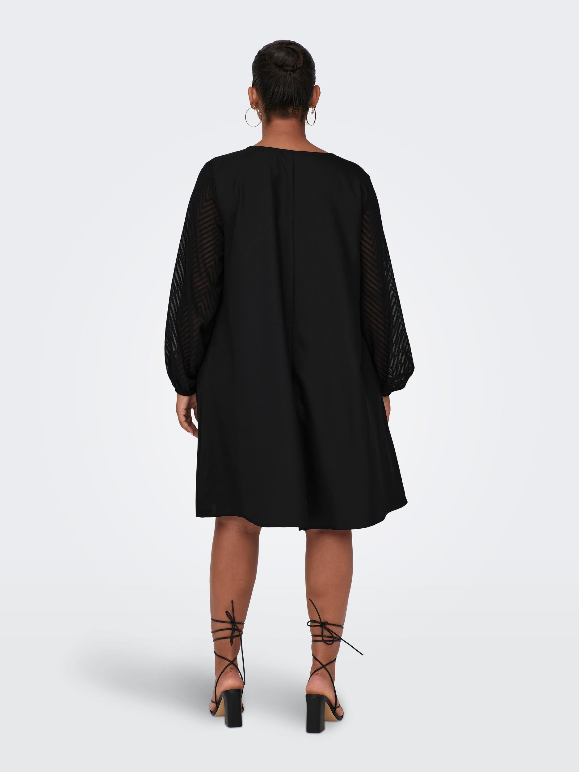 CARSUSSI LS V-NECK KNEE DRESS WVN