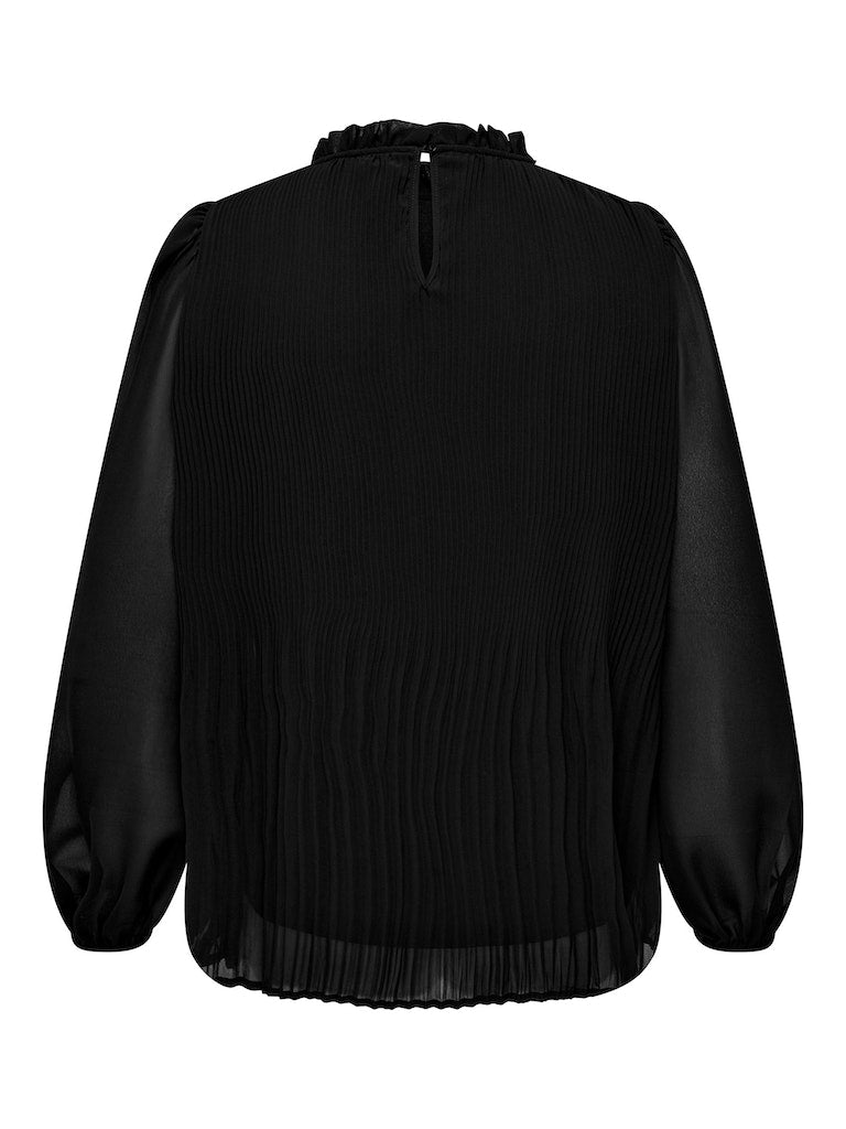 CARPIONA L/S PLISSE BLOUSE AOP