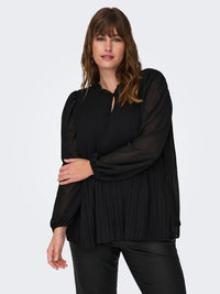 CARPIONA L/S PLISSE BLOUSE AOP