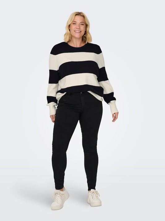 CARNEW DARIA - Stribet Strikbluse