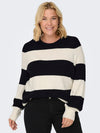 CARNEW DARIA - Stribet Strikbluse