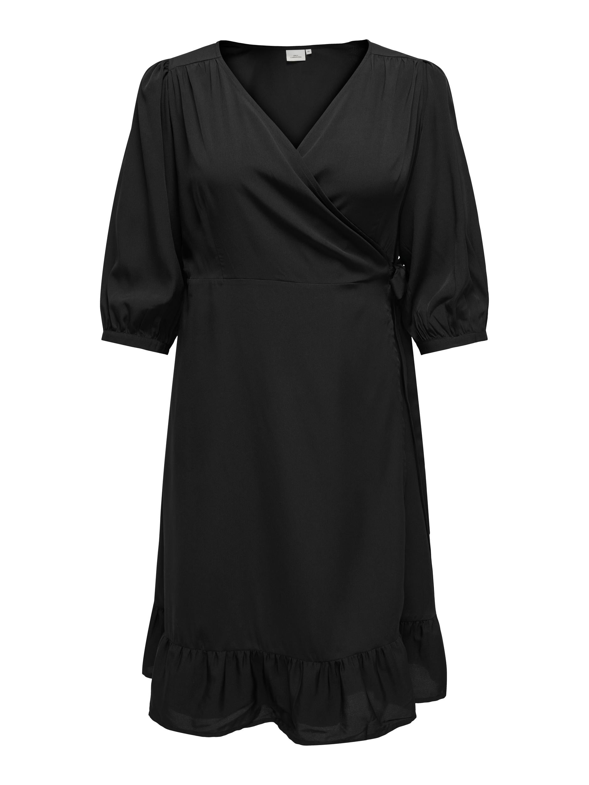 CARLIVIA 3/4 WRAP MIDI DRESS WVN NOOS