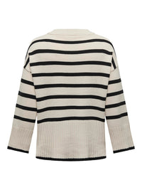 CARHELLA LS LOOSE STRIPED O-NECK KNIT