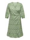 CARLIVIA 3/4 WRAP MIDI DRESS WVN NOOS