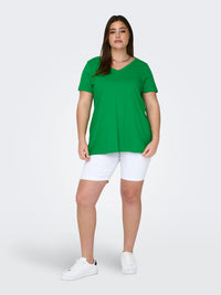 CARBONNIE - LIFE S/S V-NECK A-SHAPE TEE