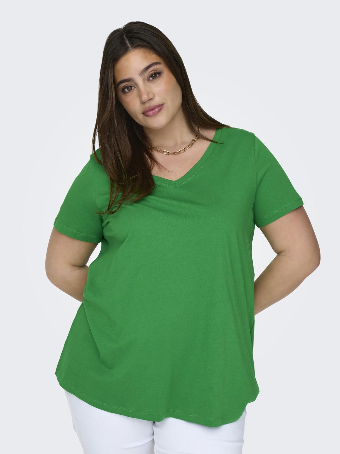 CARBONNIE - LIFE S/S V-NECK A-SHAPE TEE