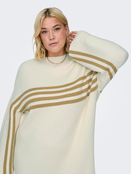 CARKATIA LS STRIPE MOCKNECK-KJOLE