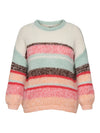 CARALYSSA L/S LIFE STRIPE O-NECK KNIT
