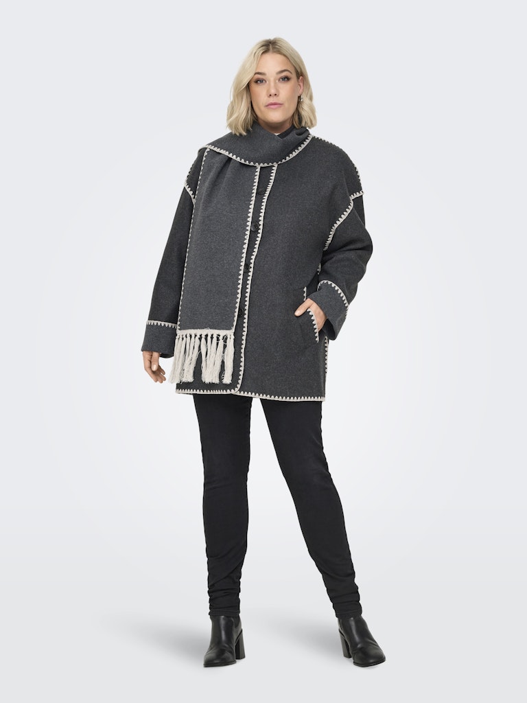 CARELBA SCALLOP EDGE SCARF COAT