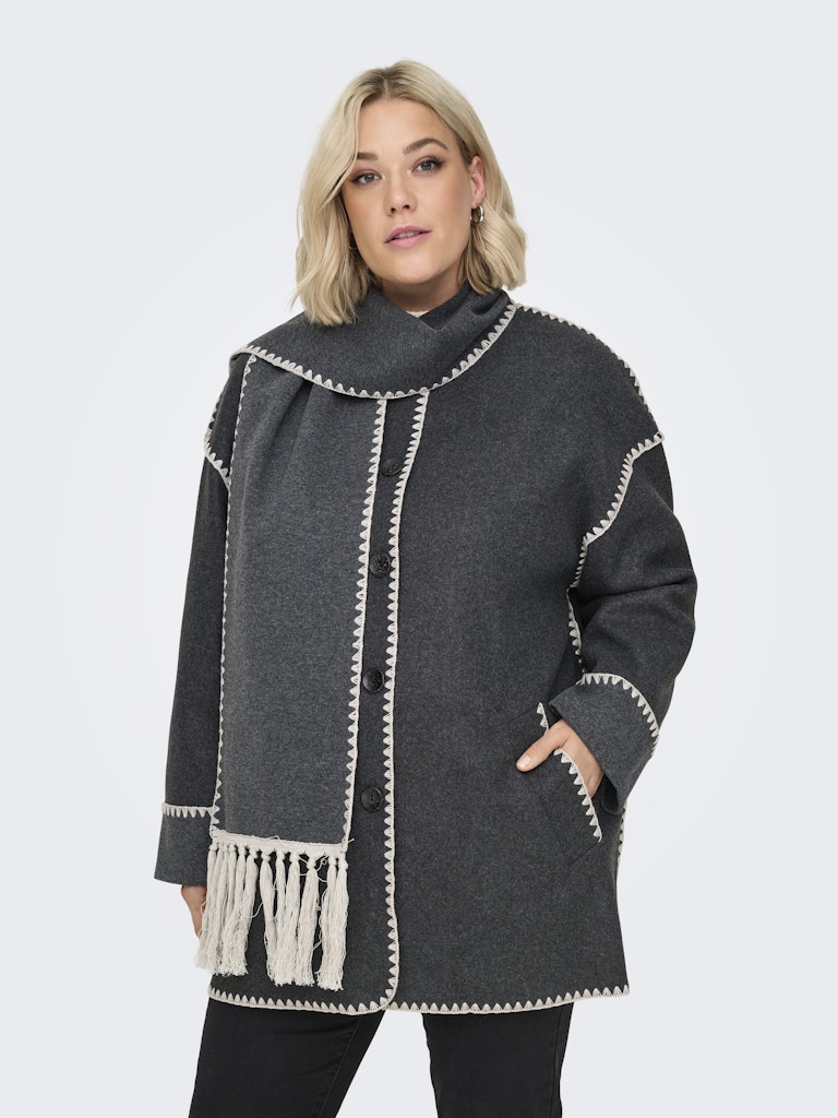 CARELBA SCALLOP EDGE SCARF COAT