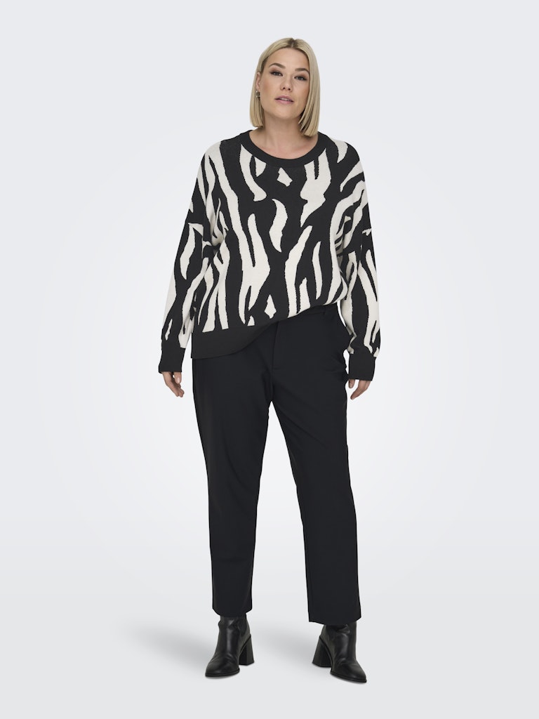 CARMONTANA ZEBRA LOOSE O-NECK KNIT