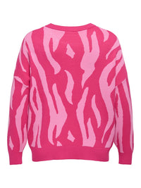 CARMONTANA ZEBRA LOOSE O-NECK KNIT