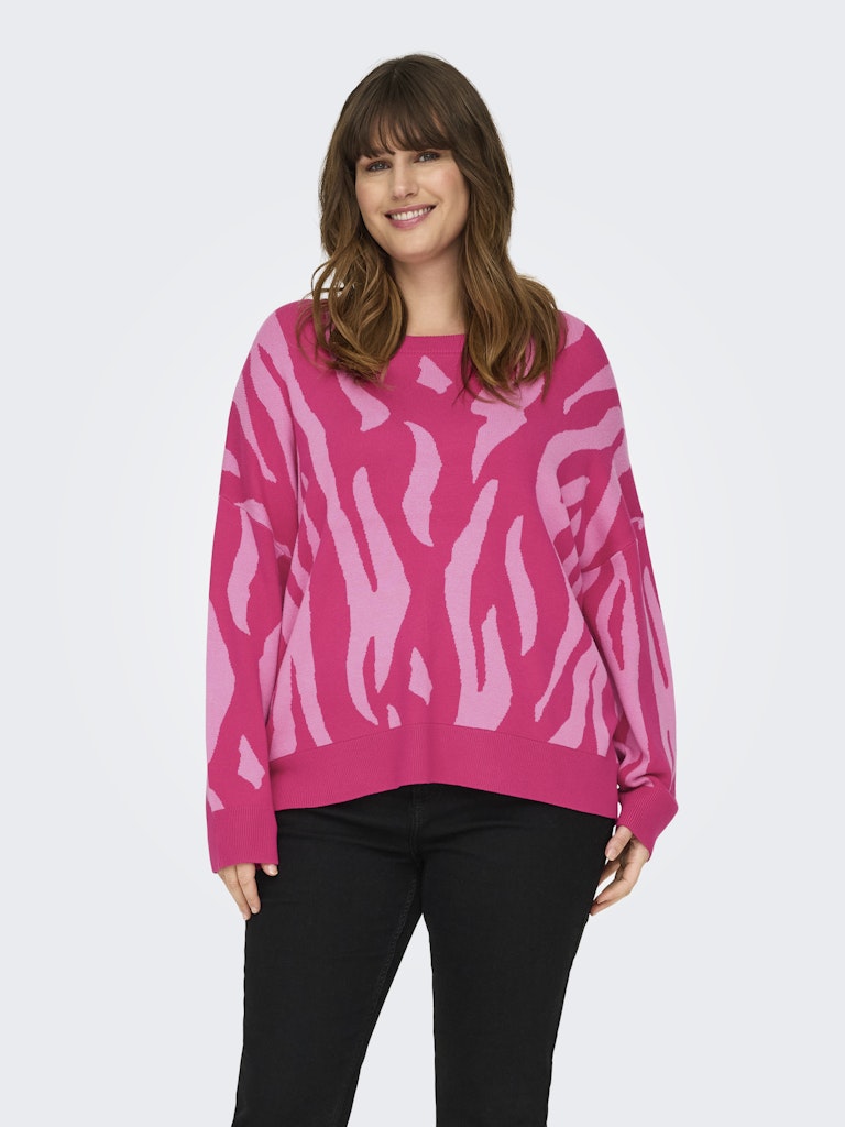 CARMONTANA ZEBRA LOOSE O-NECK KNIT