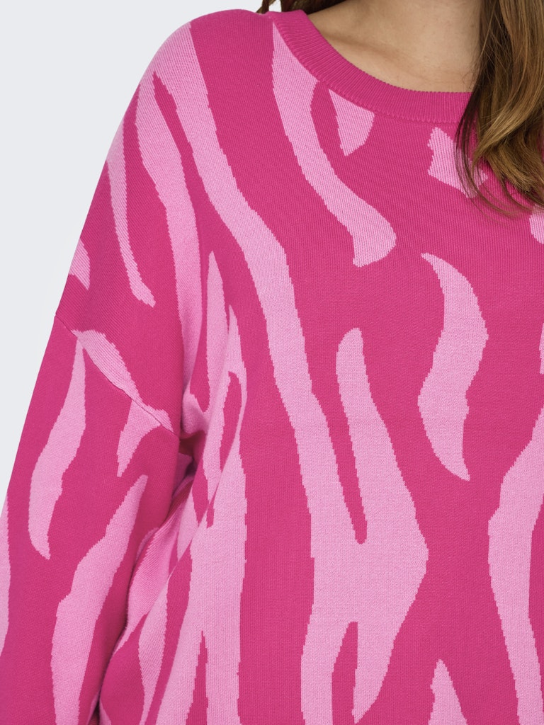 CARMONTANA ZEBRA LOOSE O-NECK KNIT