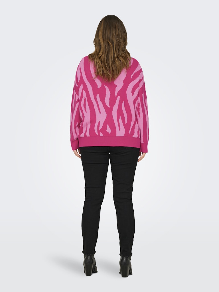 CARMONTANA ZEBRA LOOSE O-NECK KNIT