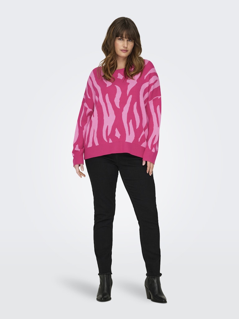 CARMONTANA ZEBRA LOOSE O-NECK KNIT