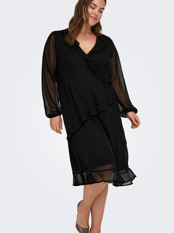 CarIndigo - Kjole med Flæser